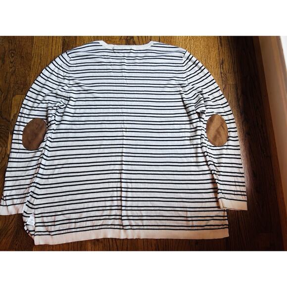 ASOS Stripe Sweater With Elbow Patches White/navy US22 EU54‎ - Picture 10 of 10